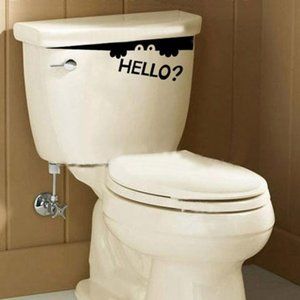Bathroom Toilet Wall Art Cute Hello Vinyl Sticker